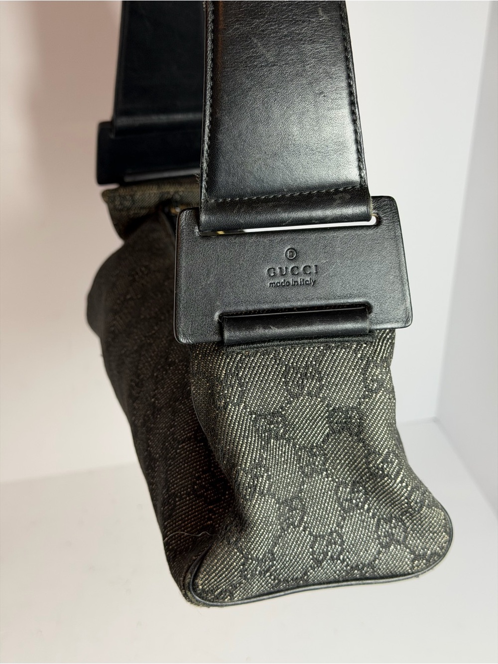 Gucci Y2K GG Monogram Canvas Denim Mini Baguette Style Shoulder Bag - Picture 6 of 16